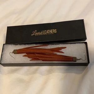 Lather drop earrings